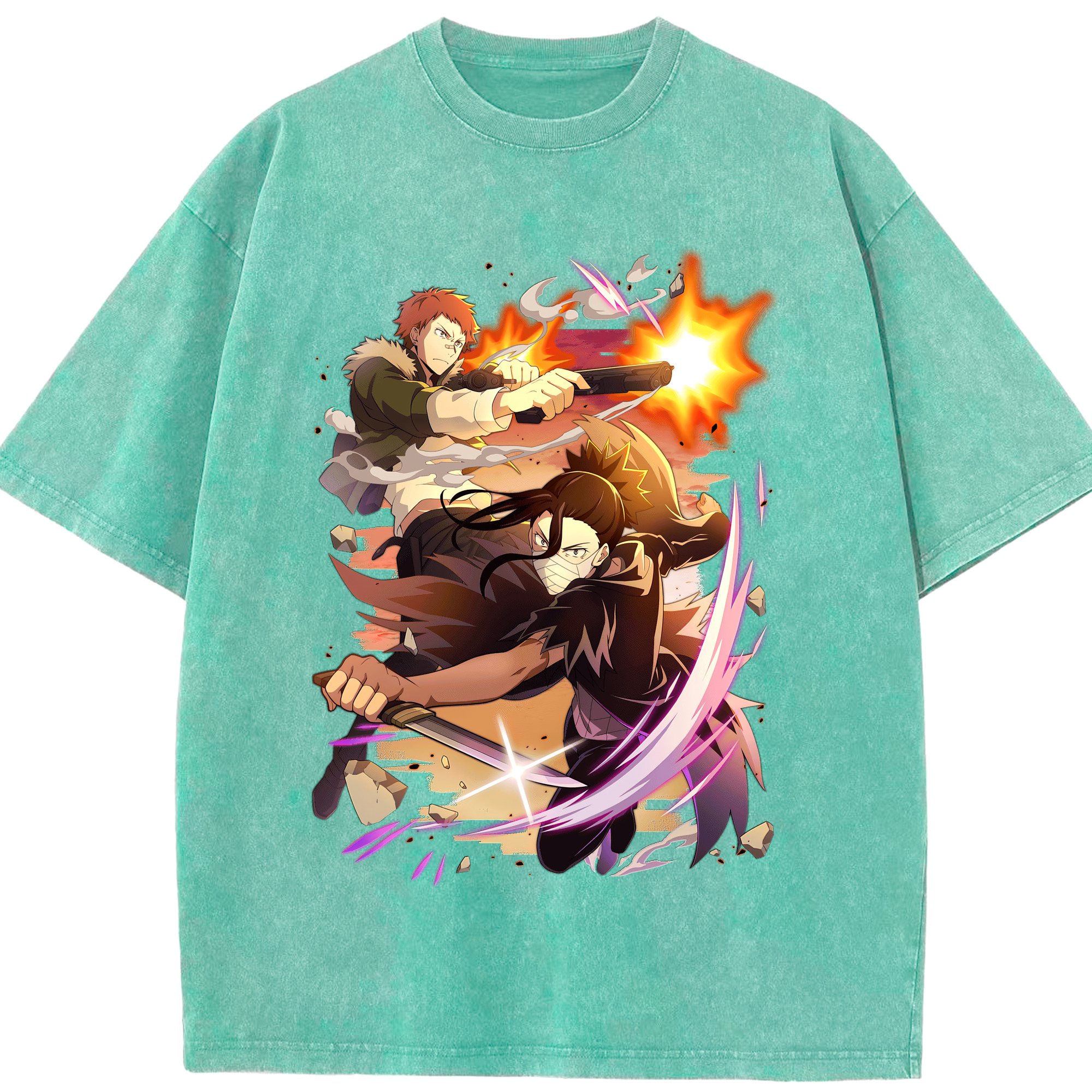 （画像用） 文豪ストレイドッグス Bungo Stray Dogs 綿100% ヴィンテージ風 半袖Tシャツ（フロントプリント）